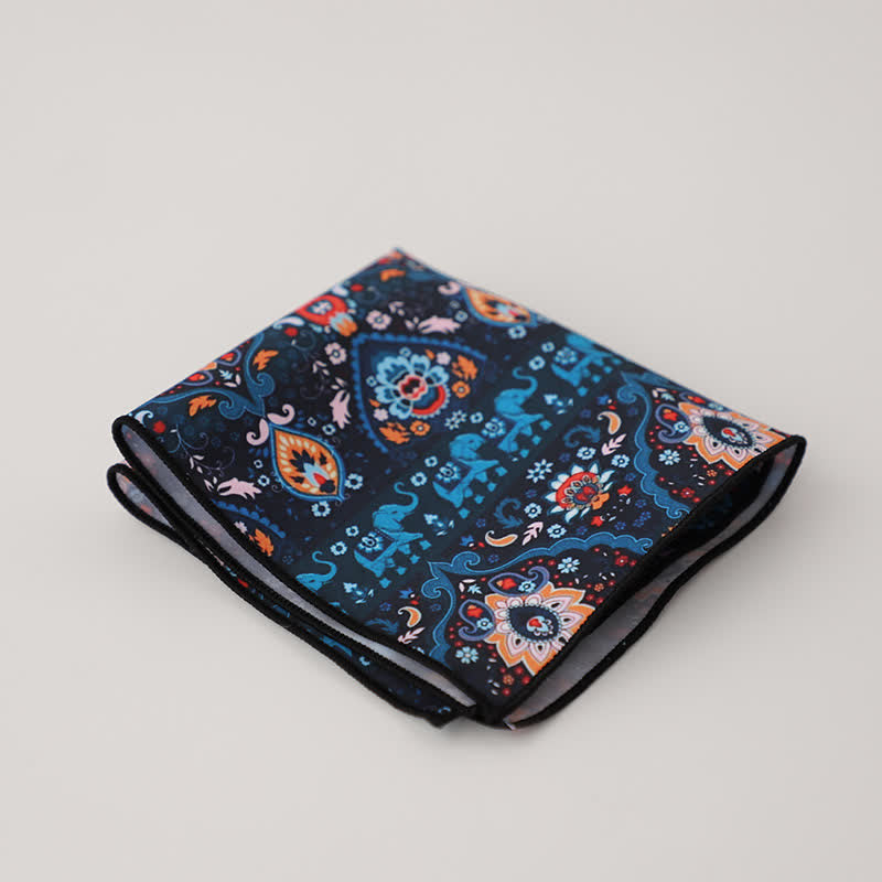 Men's Fancy Geometry Flower Pattern Business Pocket Square - Style #8 - image 10