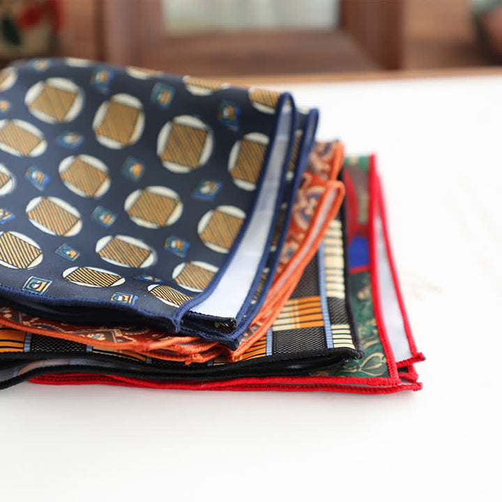 Men's Fancy Geometry Flower Pattern Business Pocket Square - image 3