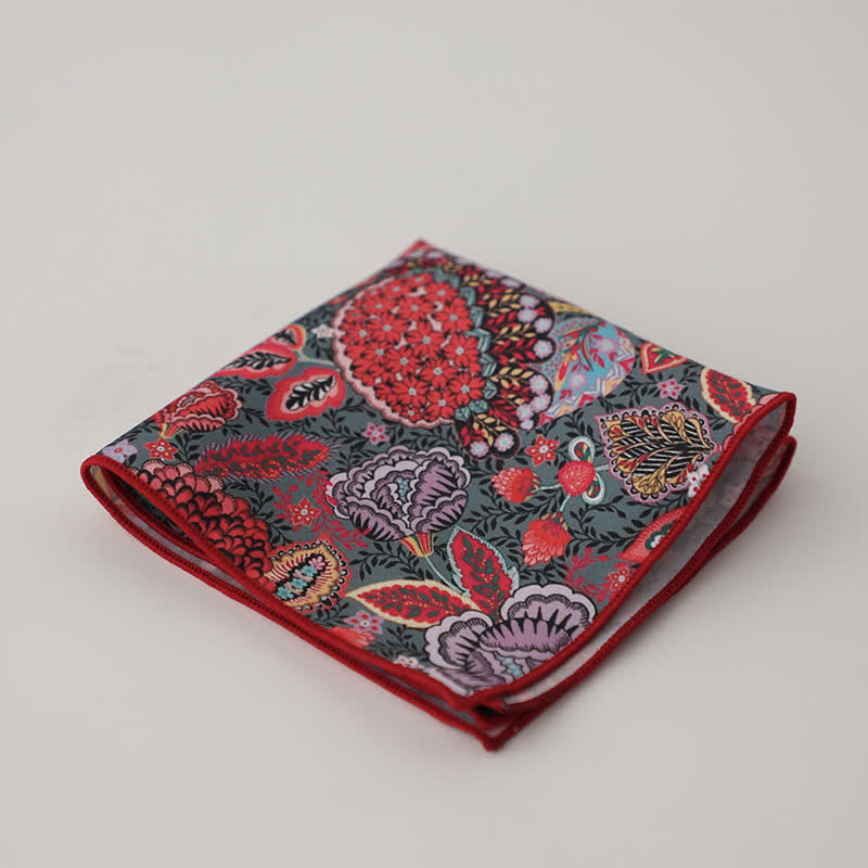 Men's Fancy Geometry Flower Pattern Business Pocket Square - Style #7 - image 10