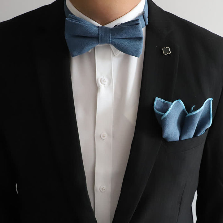 2Pcs Morandi Color System Handkerchief Bow Tie - image 7