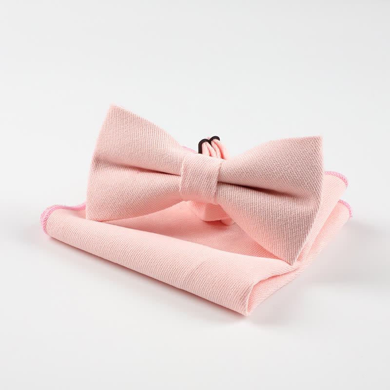 2Pcs Morandi Color System Handkerchief Bow Tie - Light Pink - image 12