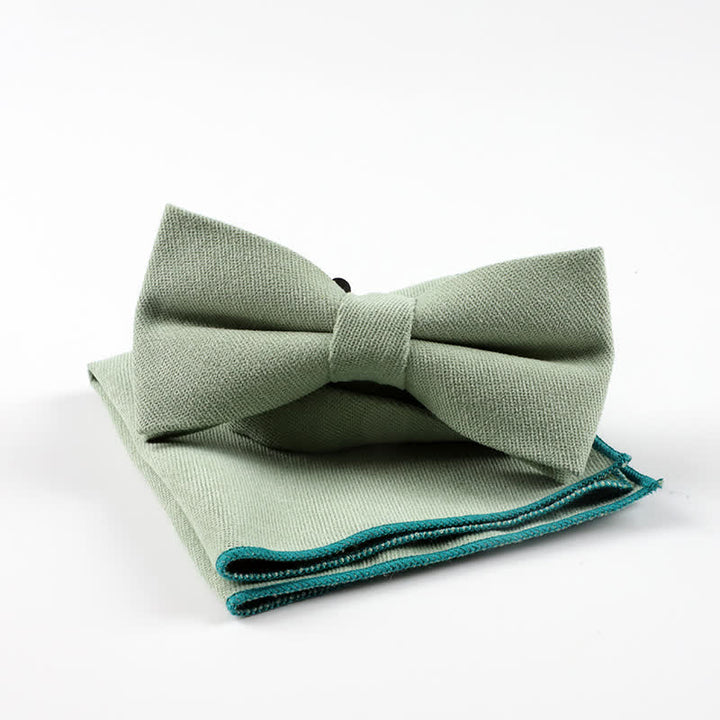 2Pcs Morandi Color System Handkerchief Bow Tie - Green - image 7
