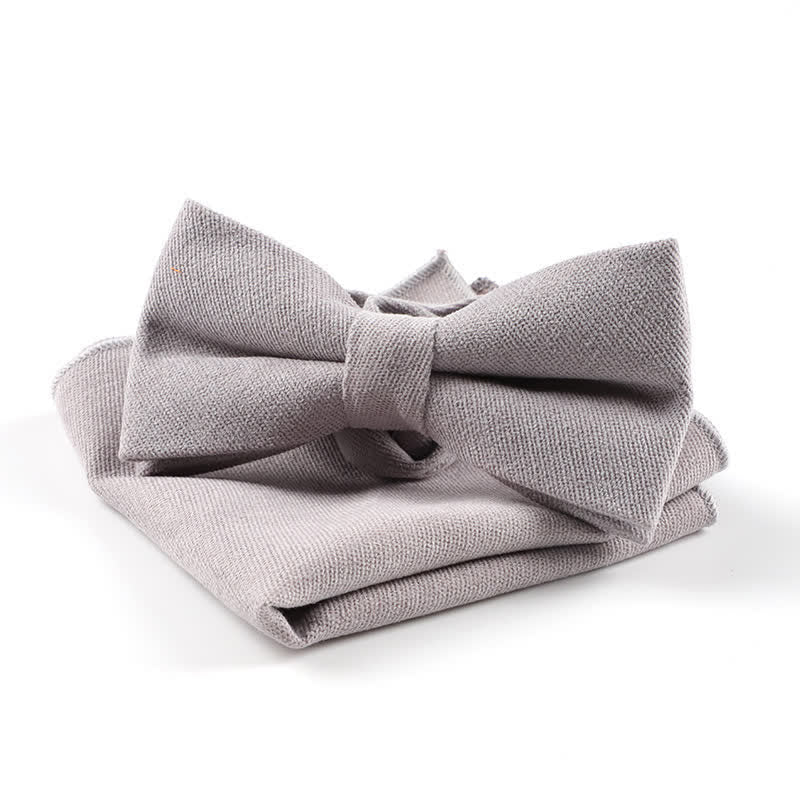 2Pcs Morandi Color System Handkerchief Bow Tie - Gray - image 10