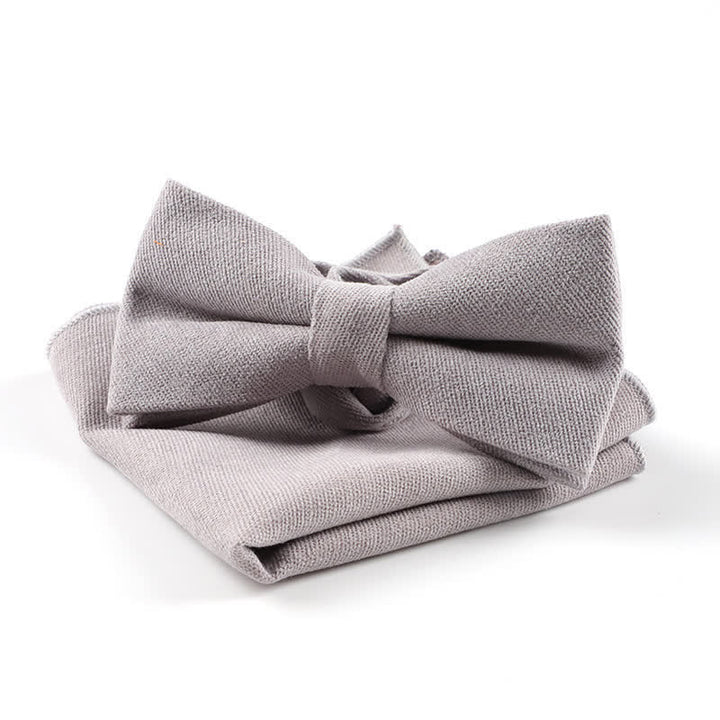 2Pcs Morandi Color System Handkerchief Bow Tie - Gray - image 9