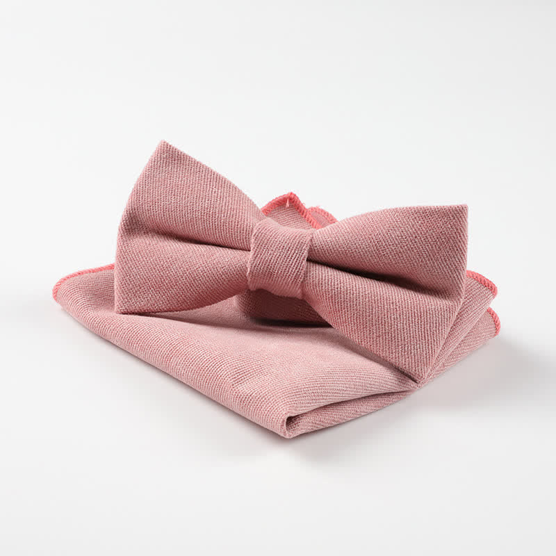 2Pcs Morandi Color System Handkerchief Bow Tie - Pink - image 11