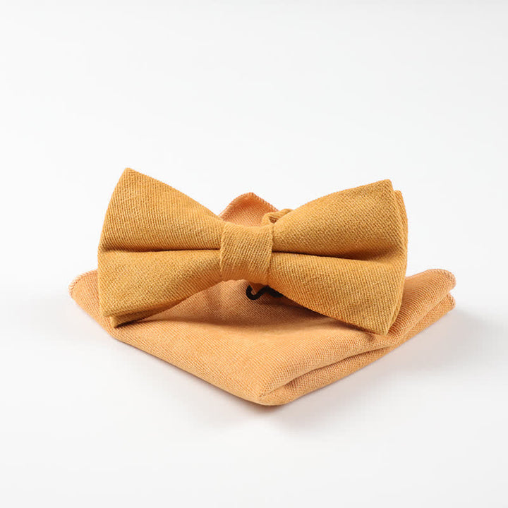 2Pcs Morandi Color System Handkerchief Bow Tie - Yellow - image 15