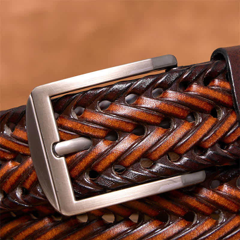Men's Casual Handwoven Braided Leather Belt - image 23