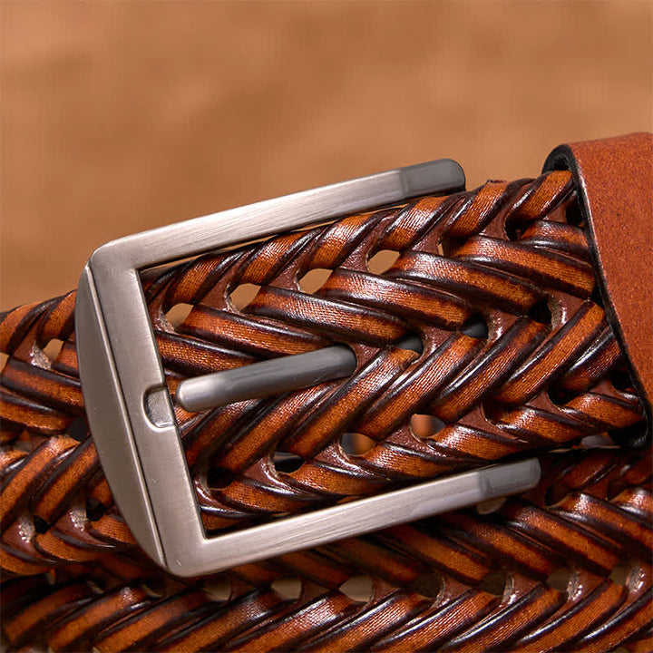 Men's Casual Handwoven Braided Leather Belt - image 2