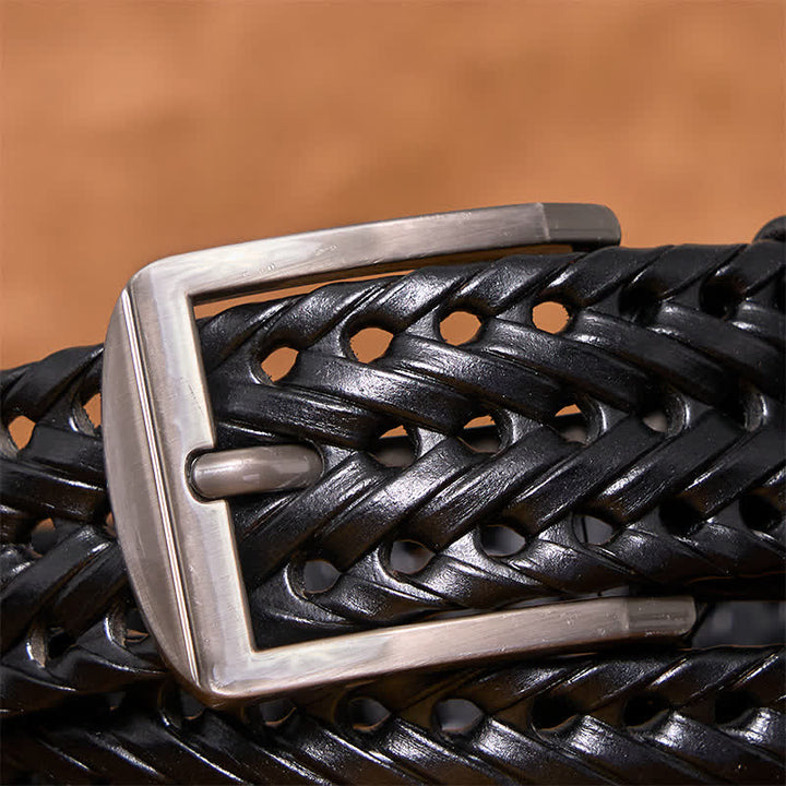 Men's Casual Handwoven Braided Leather Belt - image 8