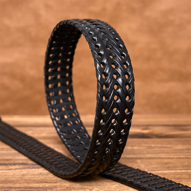 Men's Casual Handwoven Braided Leather Belt - image 9