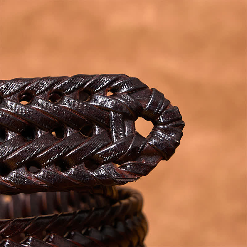 Men's Casual Handwoven Braided Leather Belt - image 14