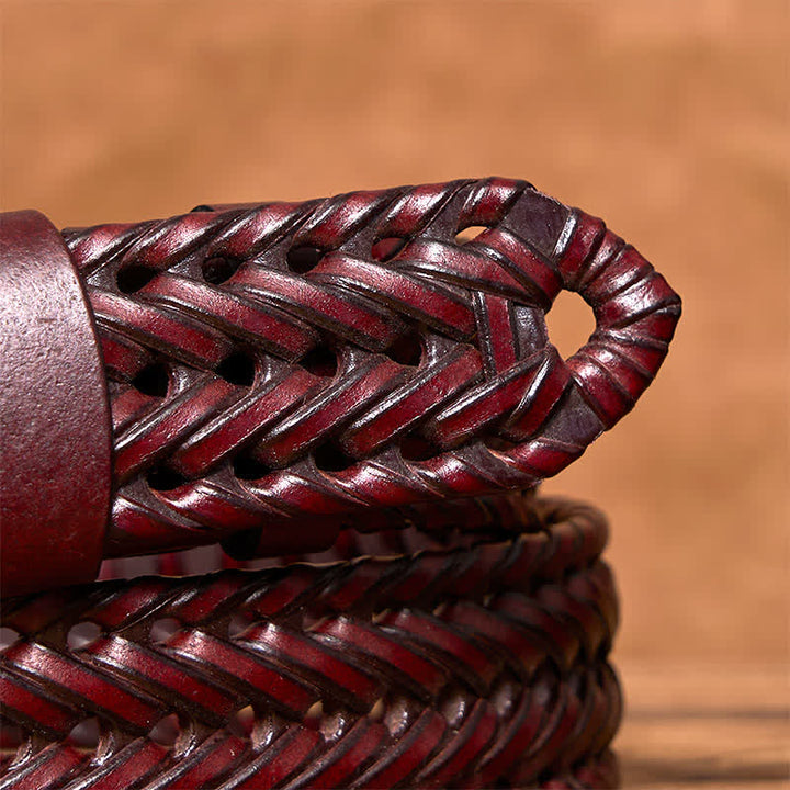 Men's Casual Handwoven Braided Leather Belt - image 18
