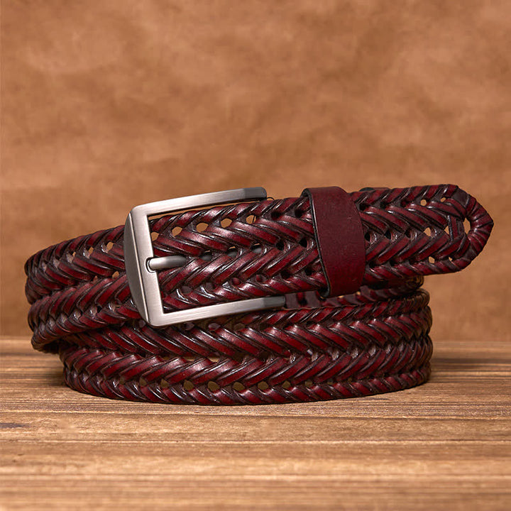 Men's Casual Handwoven Braided Leather Belt - image 16