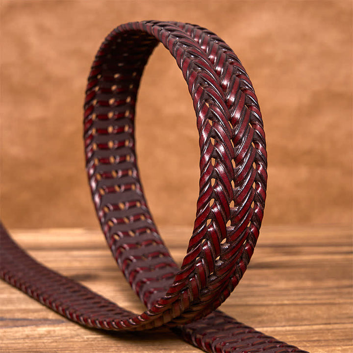 Men's Casual Handwoven Braided Leather Belt - image 19