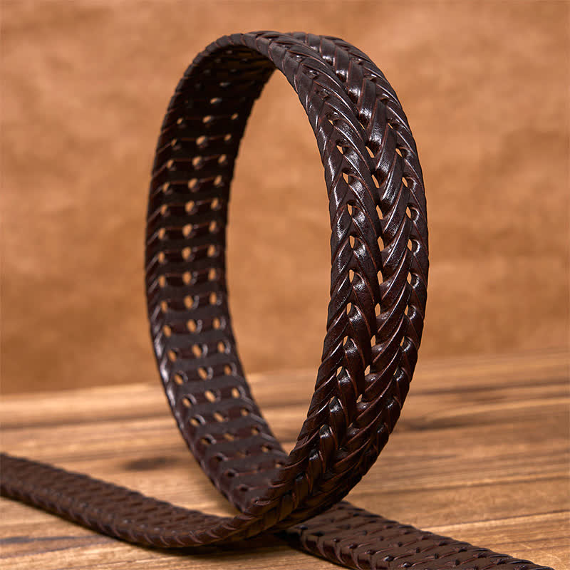 Men's Casual Handwoven Braided Leather Belt - image 14