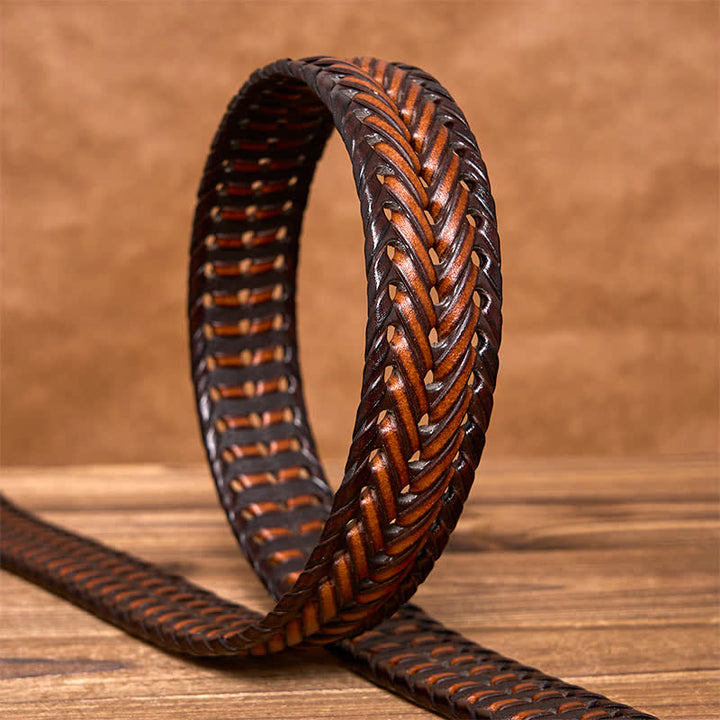 Men's Casual Handwoven Braided Leather Belt - image 24