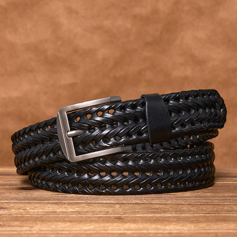 Men's Casual Handwoven Braided Leather Belt - image 7