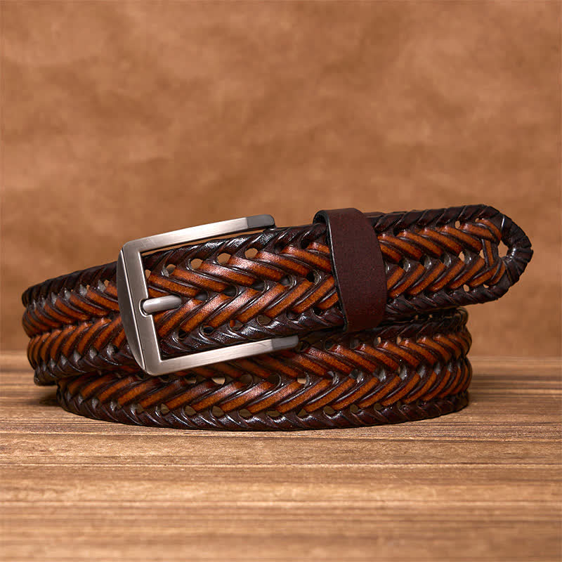 Men's Casual Handwoven Braided Leather Belt - image 21