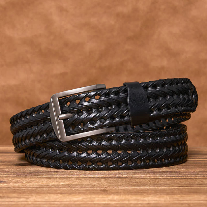 Men's Casual Handwoven Braided Leather Belt - image 6