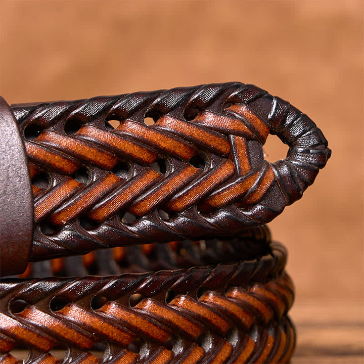 Men's Casual Handwoven Braided Leather Belt - image 23