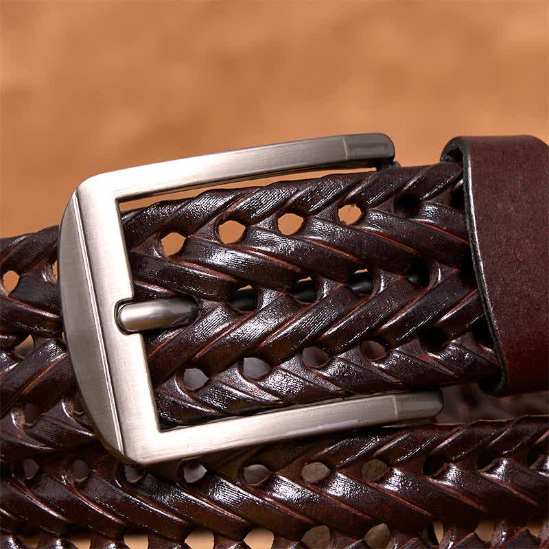 Men's Casual Handwoven Braided Leather Belt - image 12