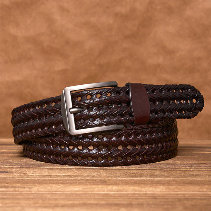 Men's Casual Handwoven Braided Leather Belt - image 11