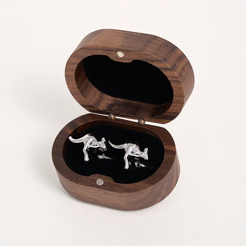 Men's 1 Pair Cute Kangaroo Silver-Tone Cufflinks - image 4