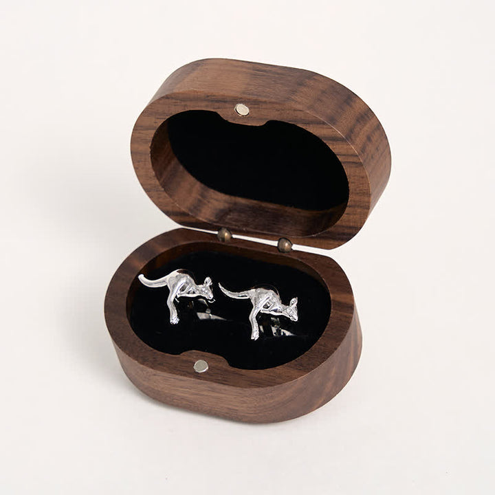 Men's 1 Pair Cute Kangaroo Silver-Tone Cufflinks - image 4