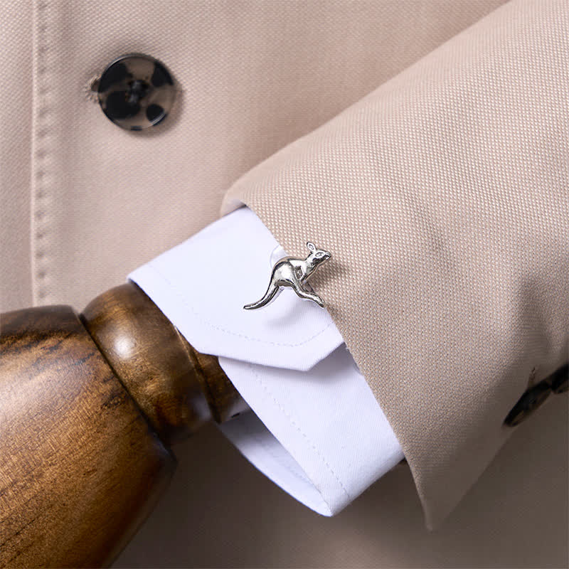Men's 1 Pair Cute Kangaroo Silver-Tone Cufflinks - image 2