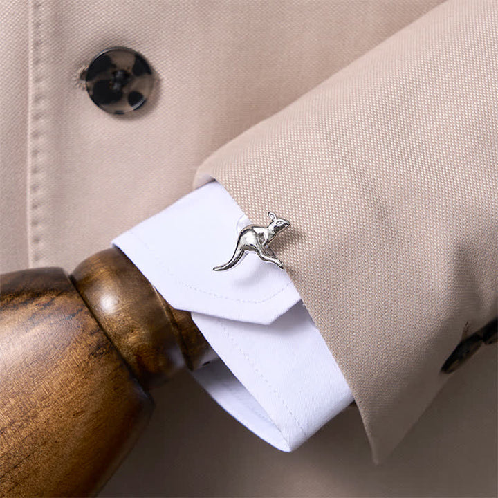 Men's 1 Pair Cute Kangaroo Silver-Tone Cufflinks - image 2