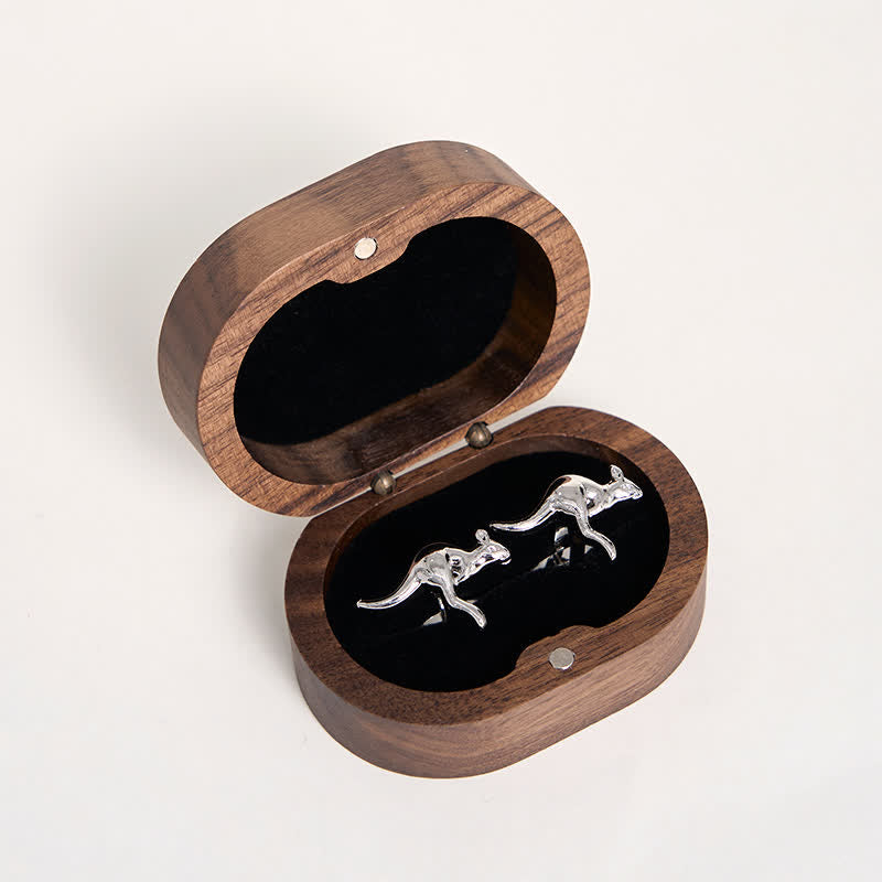 Men's 1 Pair Cute Kangaroo Silver-Tone Cufflinks - image 6