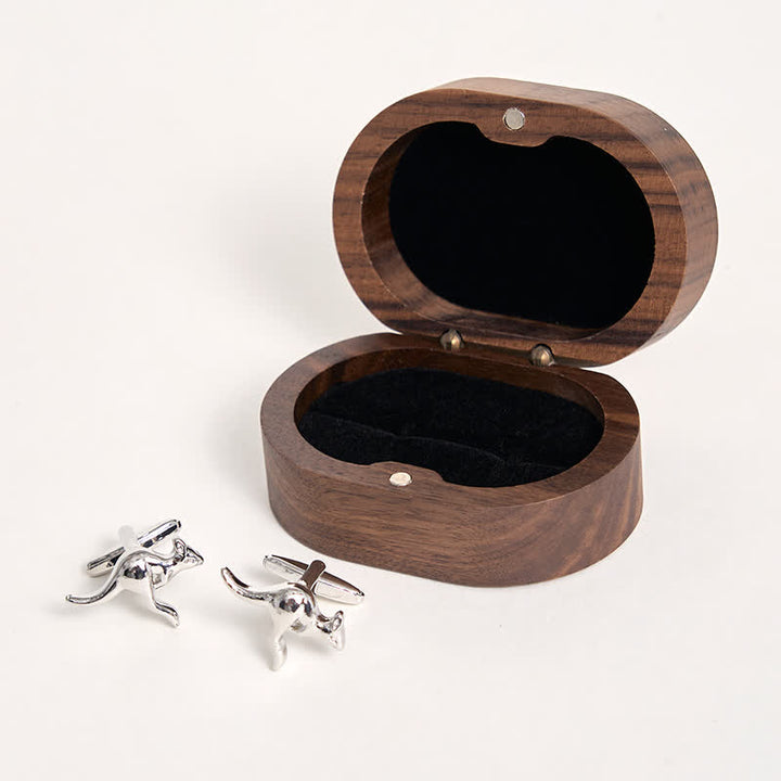 Men's 1 Pair Cute Kangaroo Silver-Tone Cufflinks - image 5
