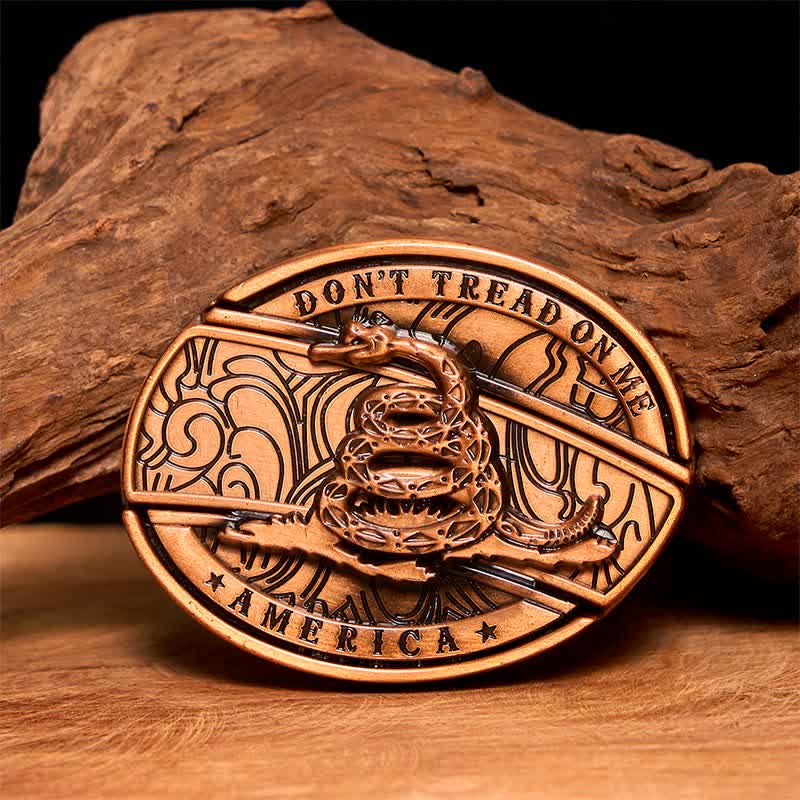 Men's DIY Red Bronze Snake Hidden Folding Knife Leather Belt - Snake - Without Belt - Not Included Belt - image 1