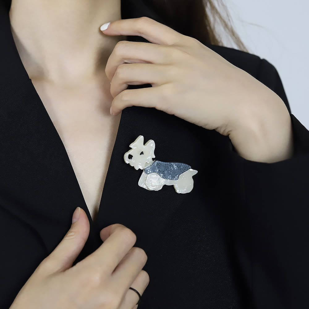 Cute Schnauzer Handmade Fashionable Dog Acrylic Brooch - image 1