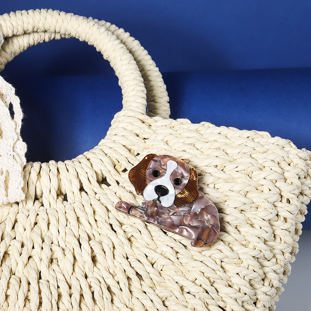 Handmade Cute Little Dog Acrylic Brooch - image 4