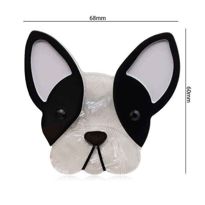Handmade Lovely Black&white Dog Acrylic Brooch Accessory - image 5