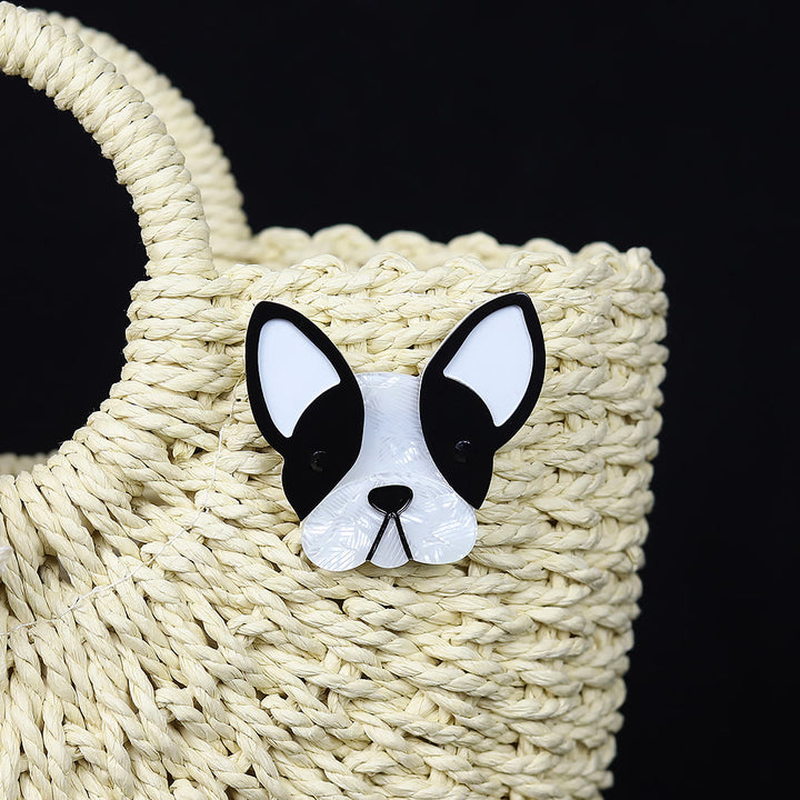 Handmade Lovely Black&white Dog Acrylic Brooch Accessory - image 4