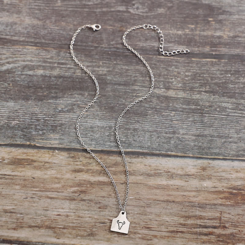 Custom Silver Mini Cattle Tag Initial Stainless Steel Necklace - image 8