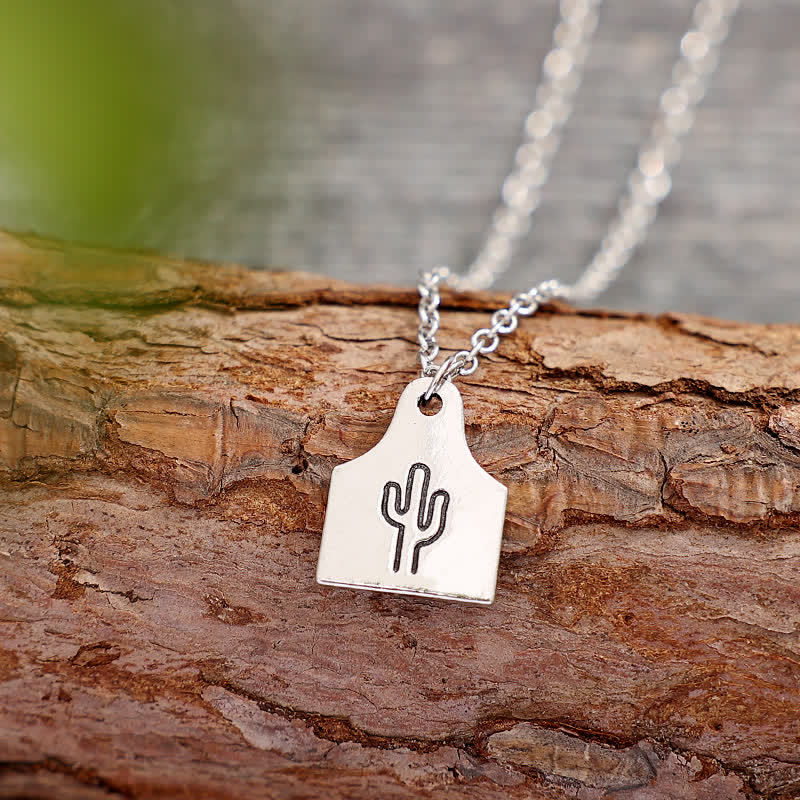 Custom Silver Mini Cattle Tag Initial Stainless Steel Necklace - Gold - image 1