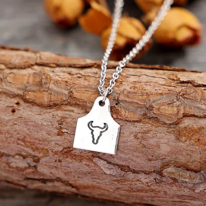 Custom Silver Mini Cattle Tag Initial Stainless Steel Necklace - image 6