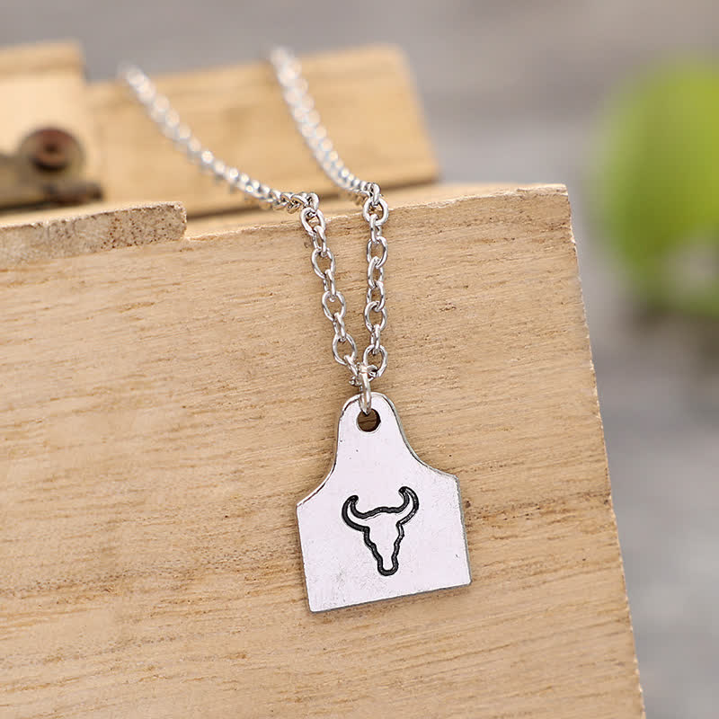 Custom Silver Mini Cattle Tag Initial Stainless Steel Necklace - image 7