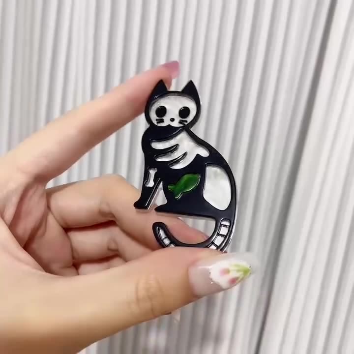 Halloween Handmade Petite Cat Acrylic Brooch - image 3