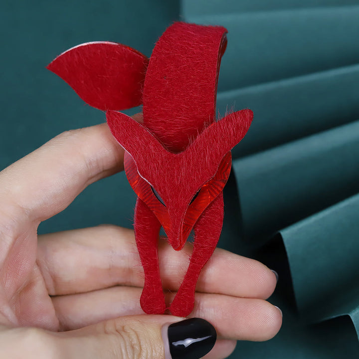 Red Fox Handmade Acrylic Brooch - image 1