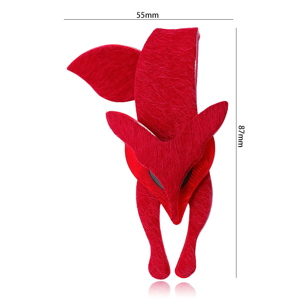 Red Fox Handmade Acrylic Brooch - image 4