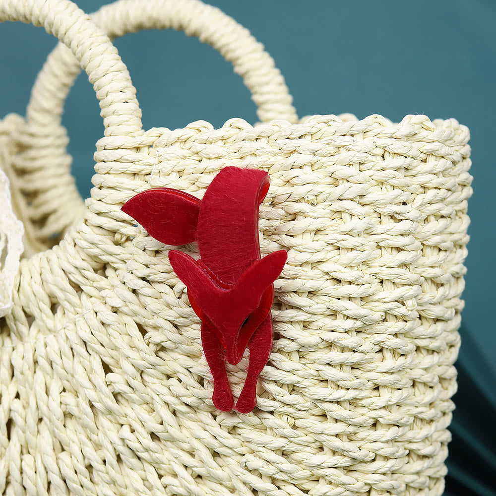 Red Fox Handmade Acrylic Brooch - image 4