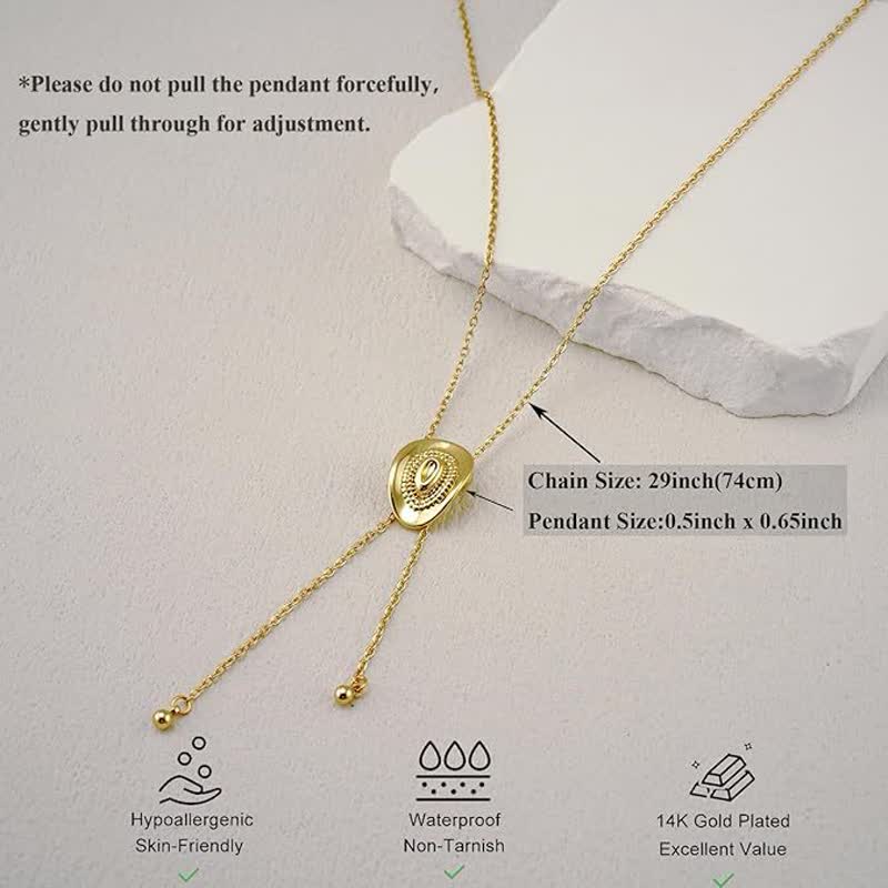 Custom Initial Western Cowboy Hat-Shape Pendant Necklace - image 8