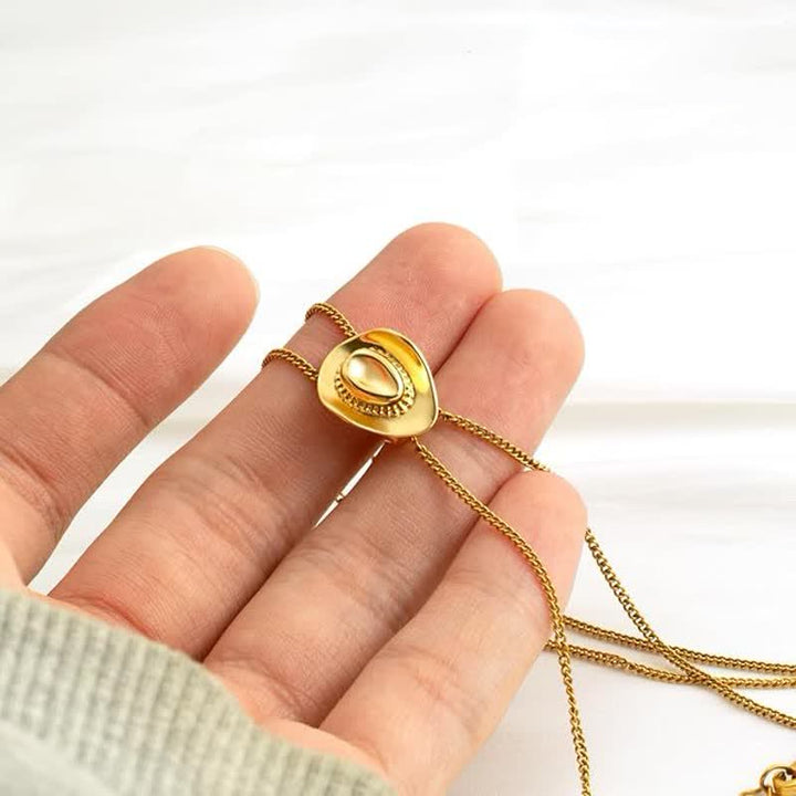 Custom Initial Western Cowboy Hat-Shape Pendant Necklace - image 4