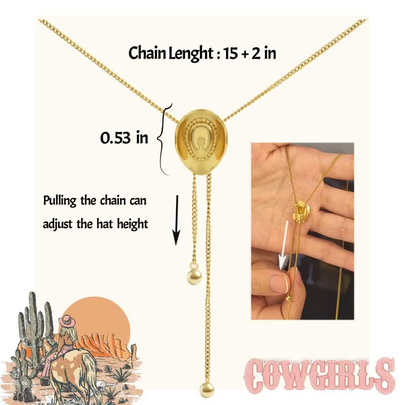 Custom Initial Western Cowboy Hat-Shape Pendant Necklace - image 6