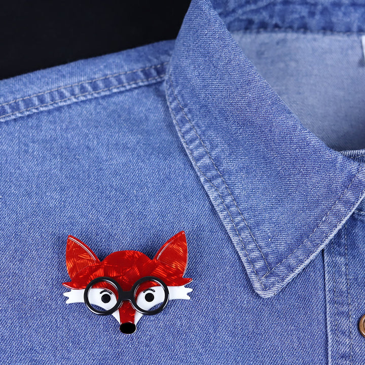 Unisex&Cute Fox Head Handmade Acrylic Brooch - image 3