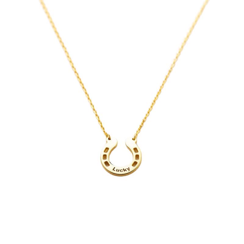 Custom Name Lucky U-Shaped Horseshoe Pendant Necklace - image 6